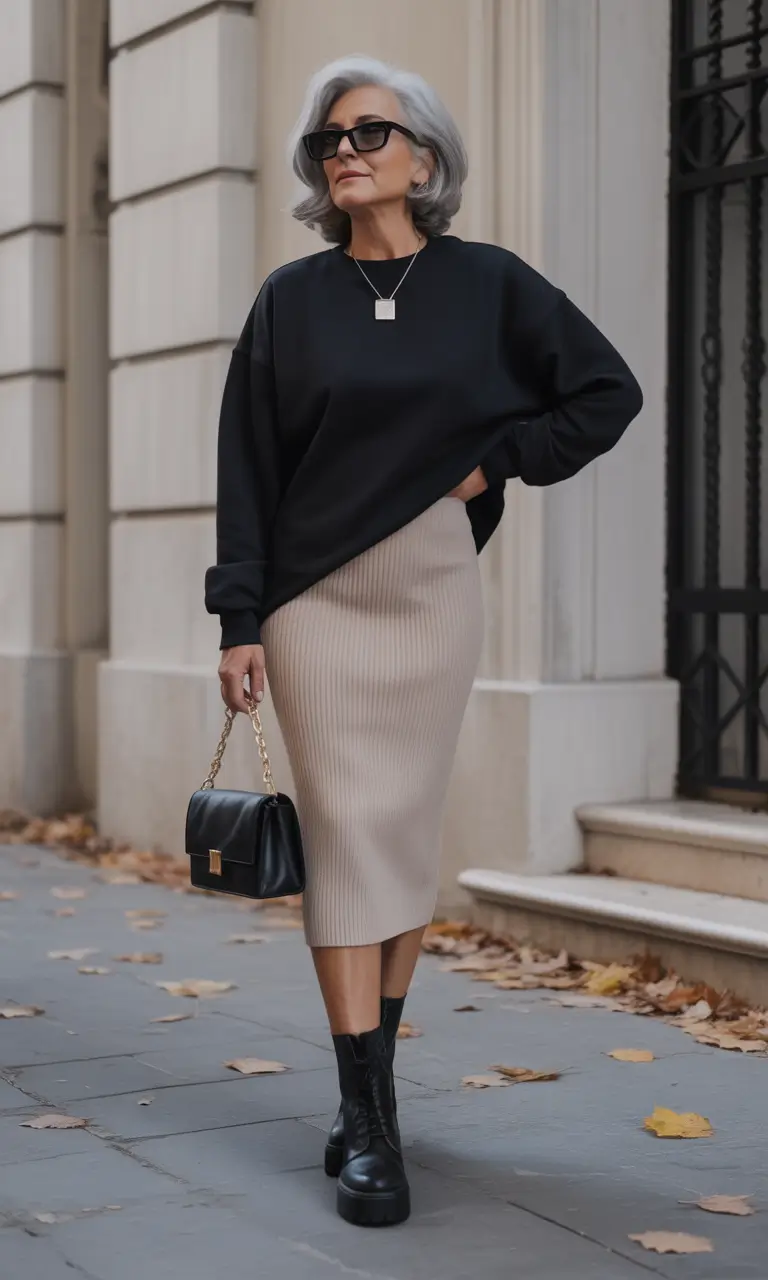 Essential Spring Outfits for Women Over 60 2026 Chic Contrast with a Soft Feminine Edge