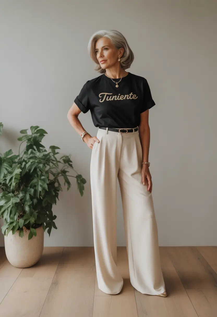 Essential Spring Outfits for Women Over 60 2026 Soft Tailoring with Graphic Charm