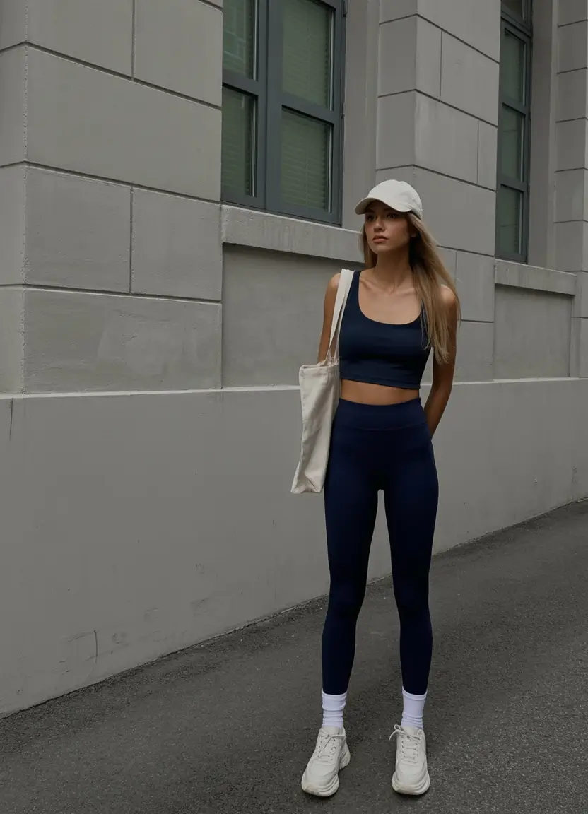essential spring sport outfits for women 2026 Navy Athleisure For Minimalist Spring Energy