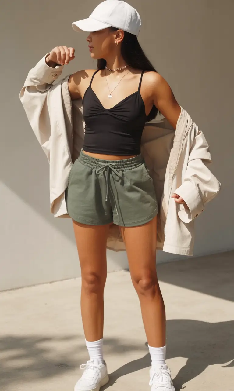 essential spring sport outfits for women 2026 Light Layers And Soft Greens For Easy Spring Movement