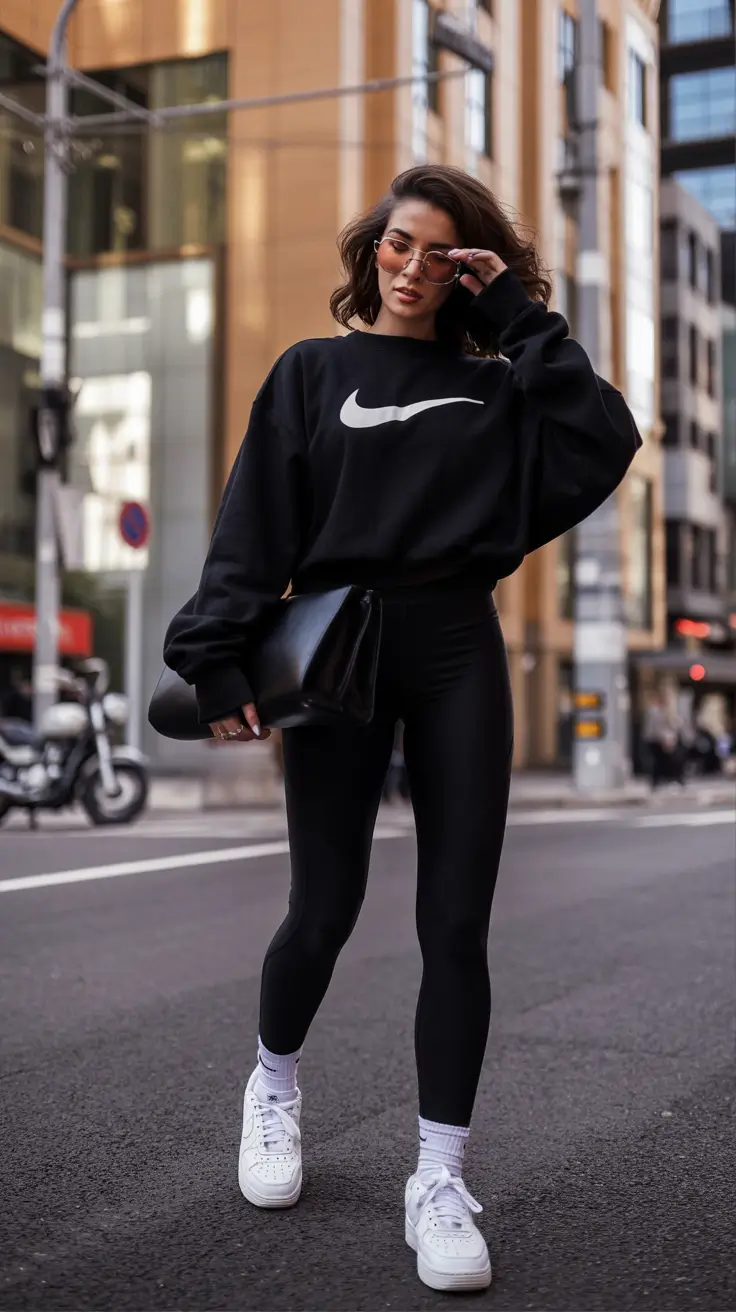 essential spring sport outfits for women 2026 Urban Sport Chic With Oversized Layers