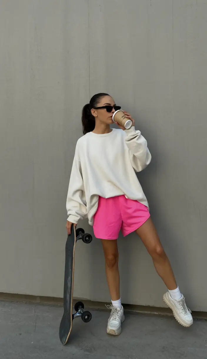 essential spring sport outfits for women 2026 Bright Sport Shorts With Cozy Texture