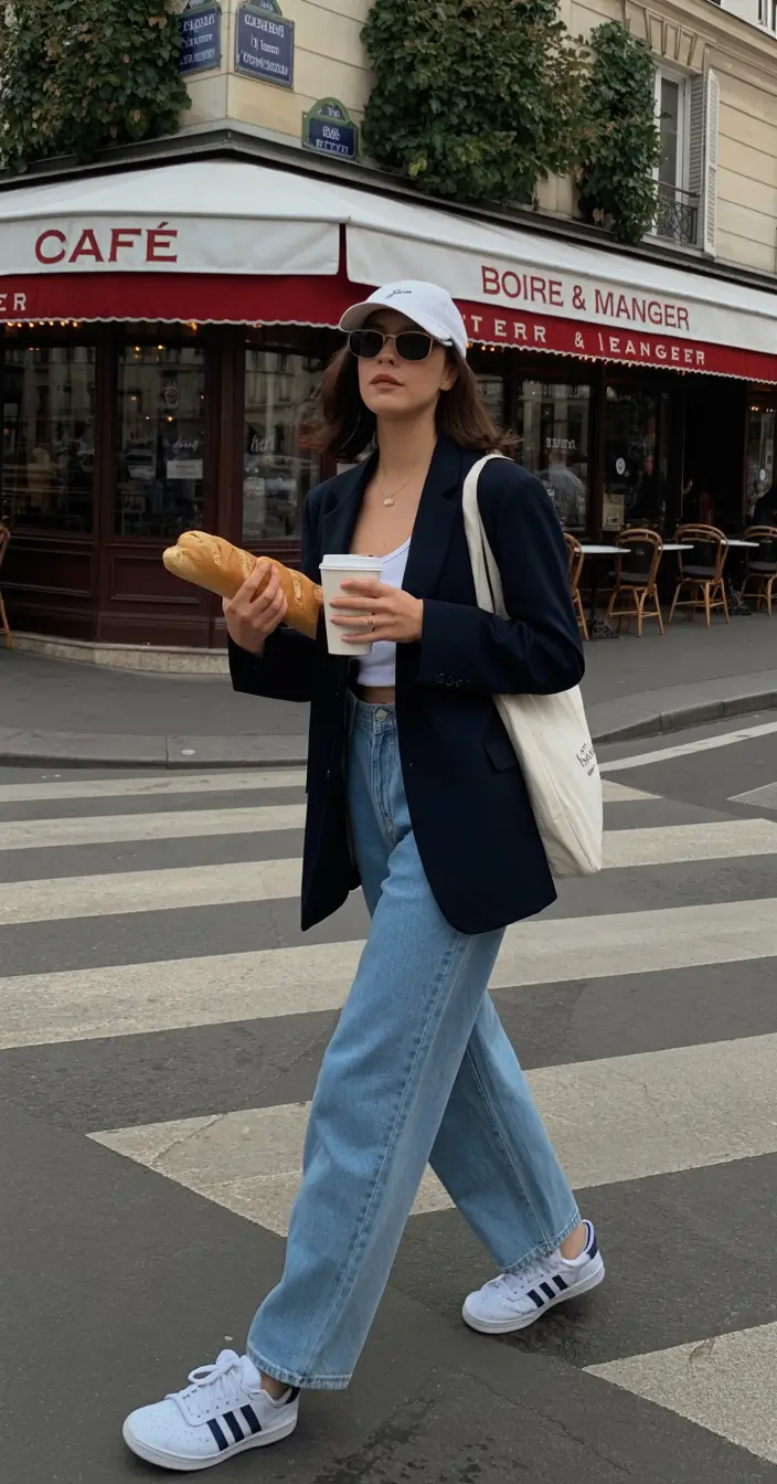 essential spring travel outfits 2026 Effortless Blazer Walking Look