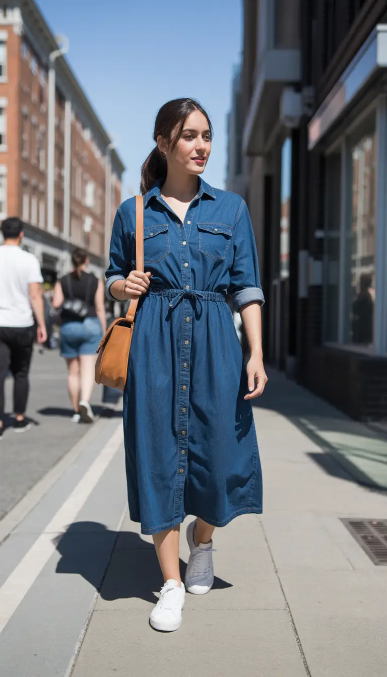 essential spring travel outfits 2026 Denim Dress Ease for All Day Exploring