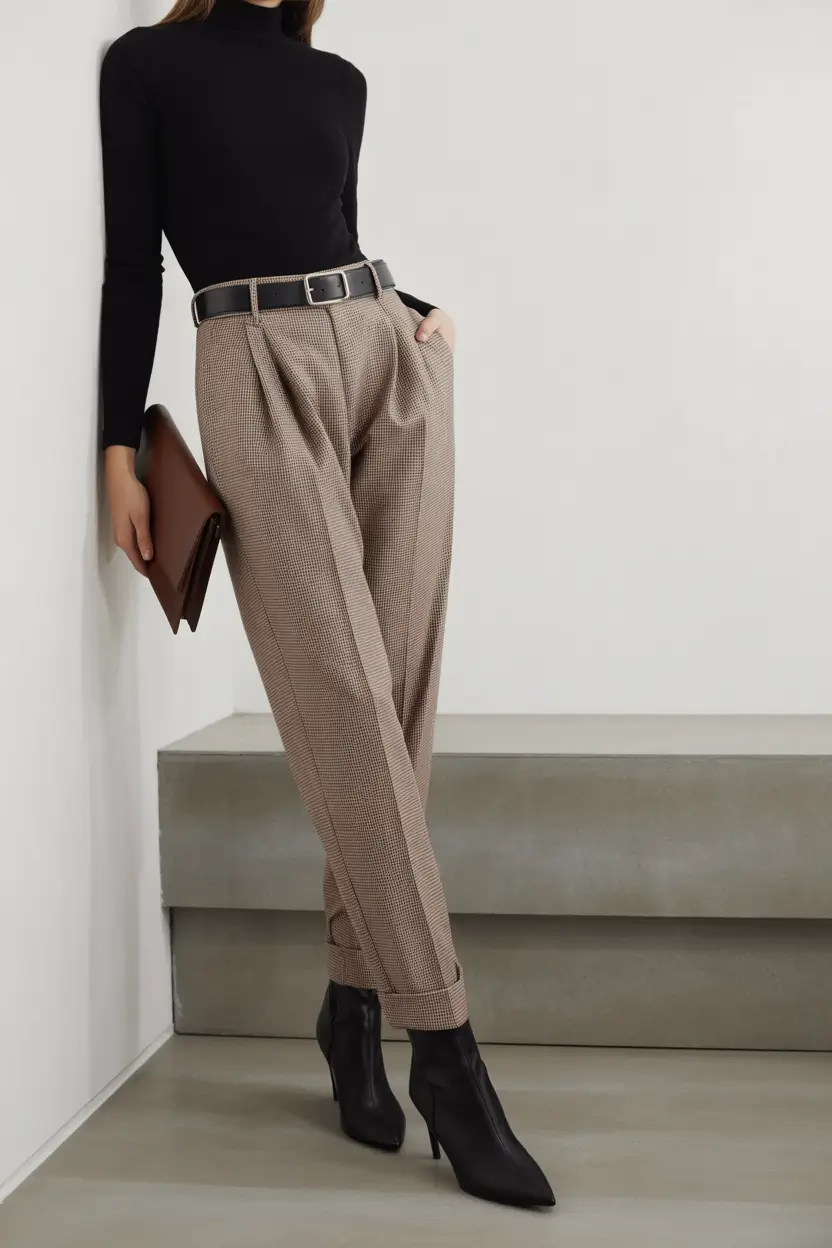 essential spring workwear 2026 Fine Tailoring with a Sleek Turtleneck
