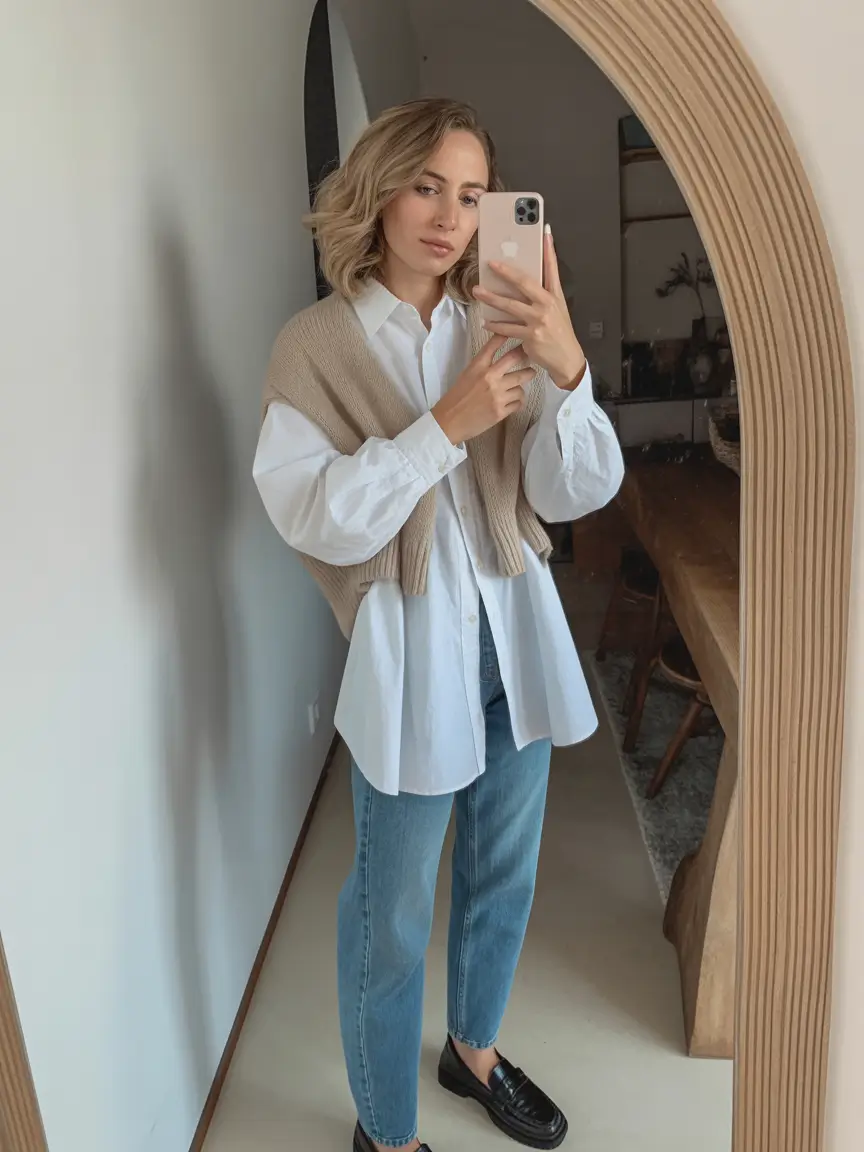 fashionable spring mom outfits 2026 The Preppy Stripes and Leggings Outfit That Always Works