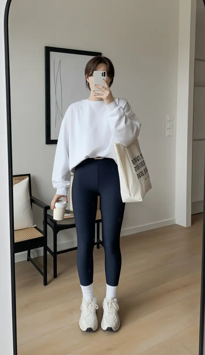 fresh spring workout outfits 2026 Structured Minimalism with Crisp White and Deep Navy