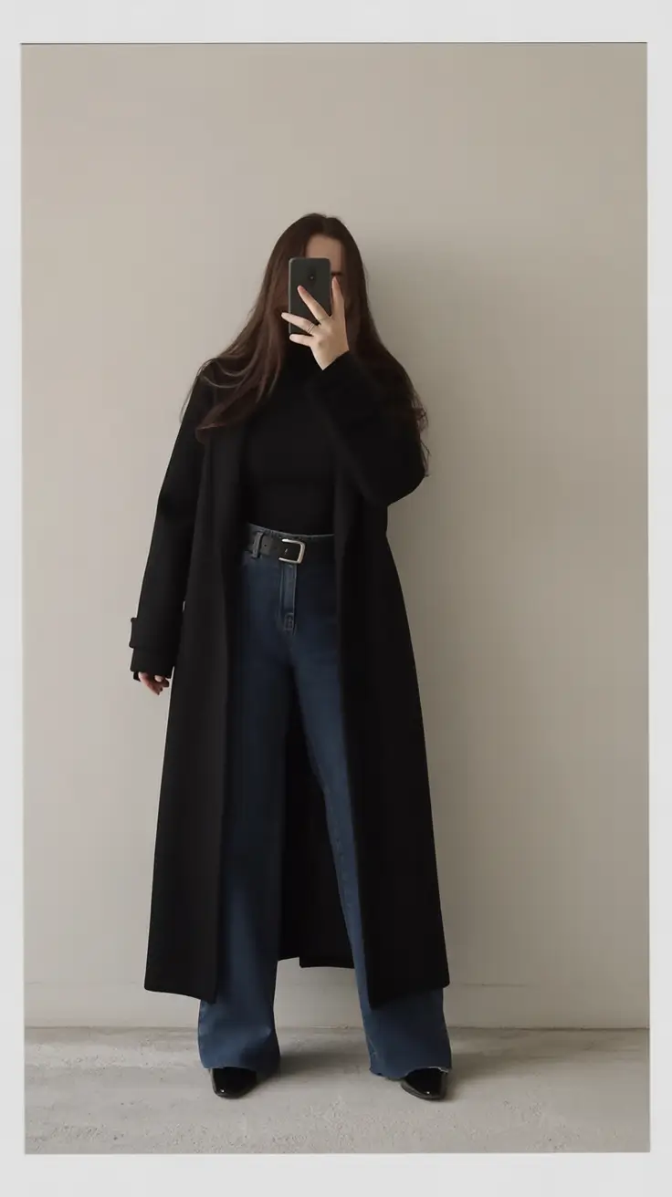 gorgeous early spring outfits 2026 Soft Structure In A Longline Black Coat