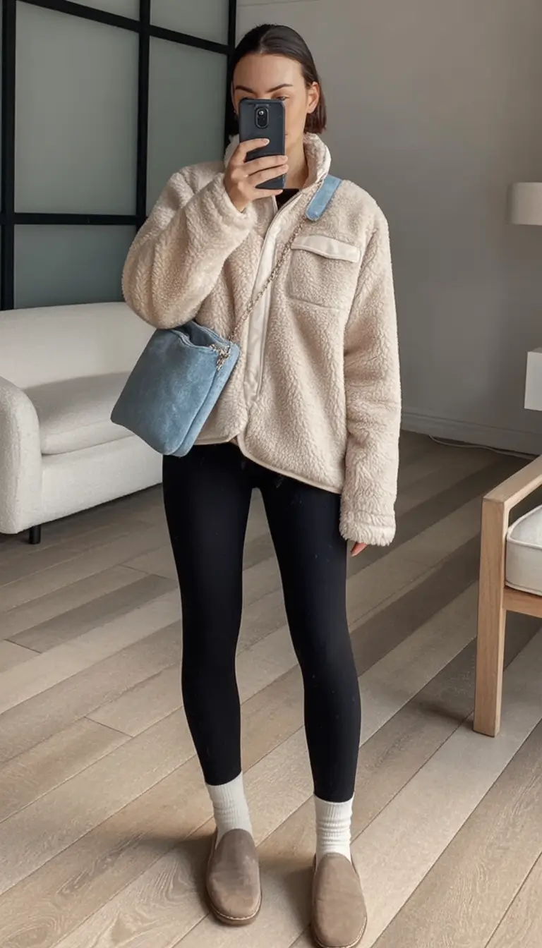 gorgeous leggings outfit spring 2026 Cozy Neutrals That Make Early Spring Feel Warmer