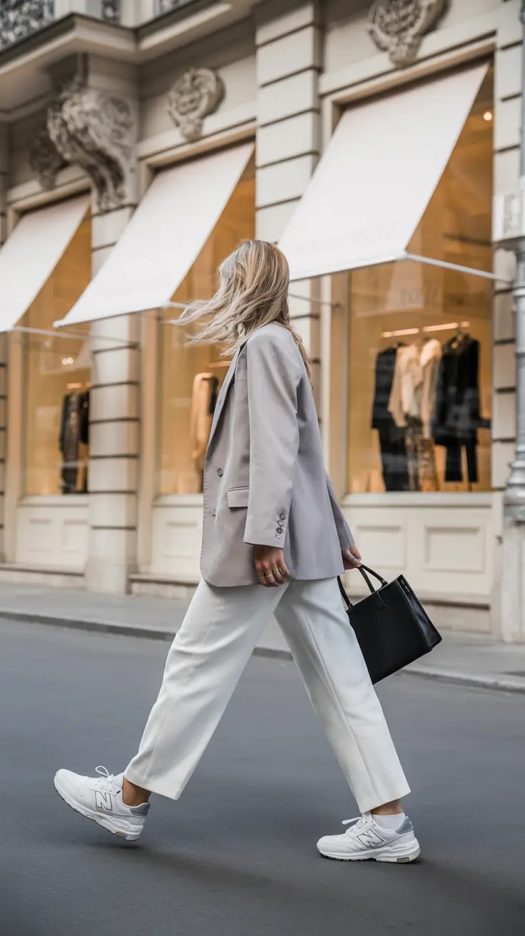 sneakers spring outfits Clean Monochrome Movement with Modern Grey Tones