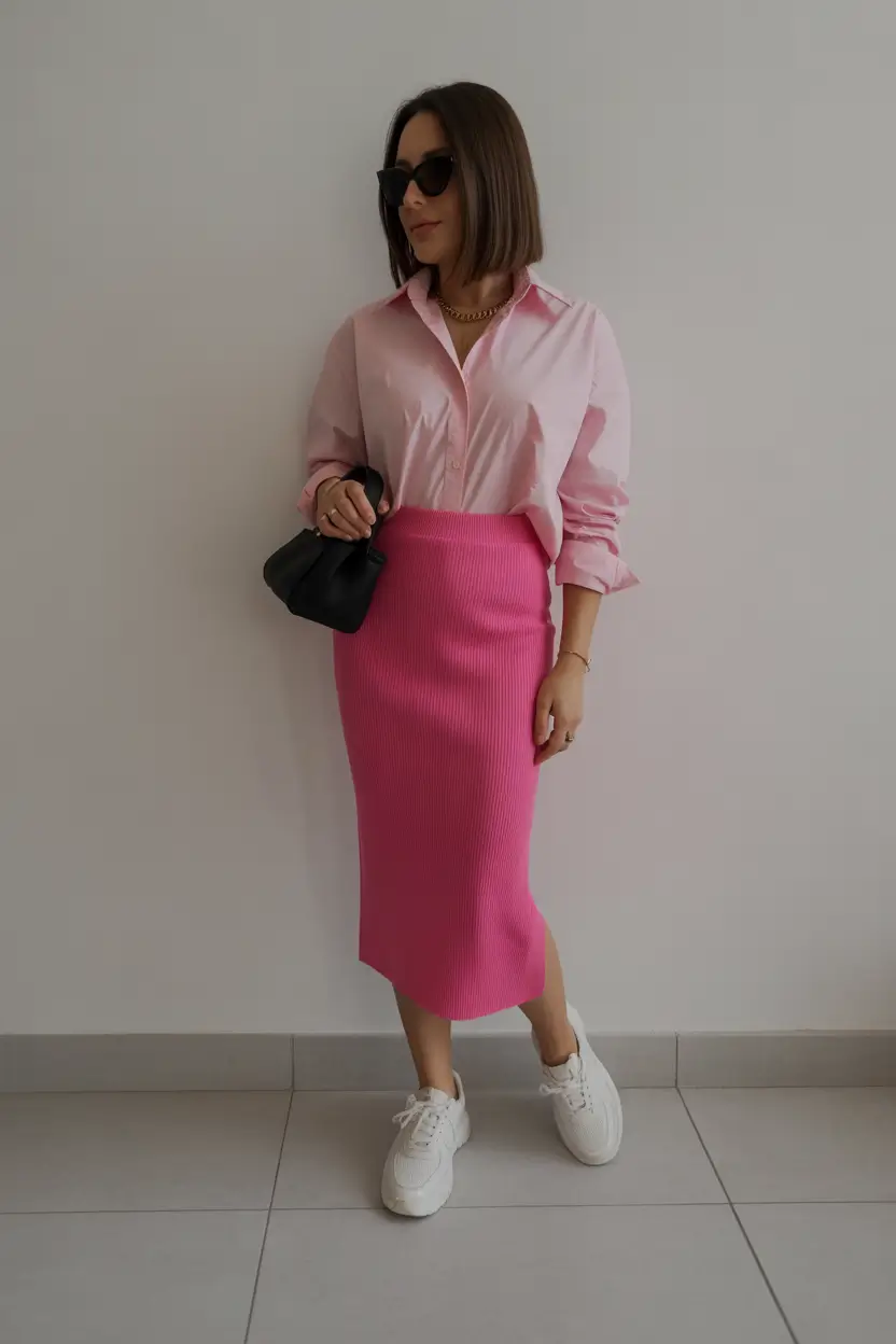 gorgeous spring date night outfit 2026 Pink-on-Pink Softness with Casual Energy