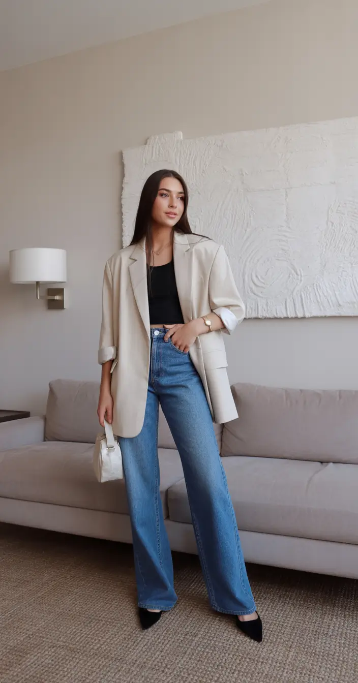 gorgeous spring date night outfit 2026 Blazer Ease for a Classy Spring Date Night