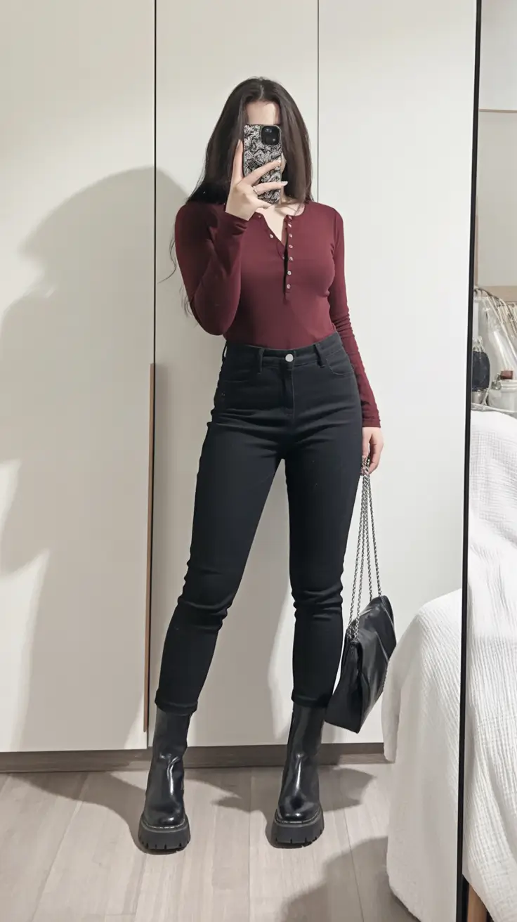 gorgeous spring jeans outfit 2026 Dark Denim With Modern Minimal Appeal