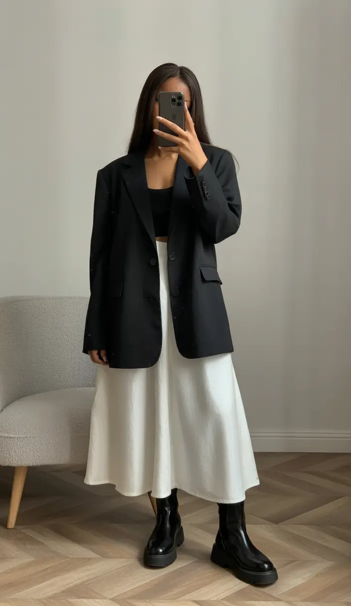gorgeous spring outfits black women 2026 Modern Monochrome With Sculptural Spring Volume