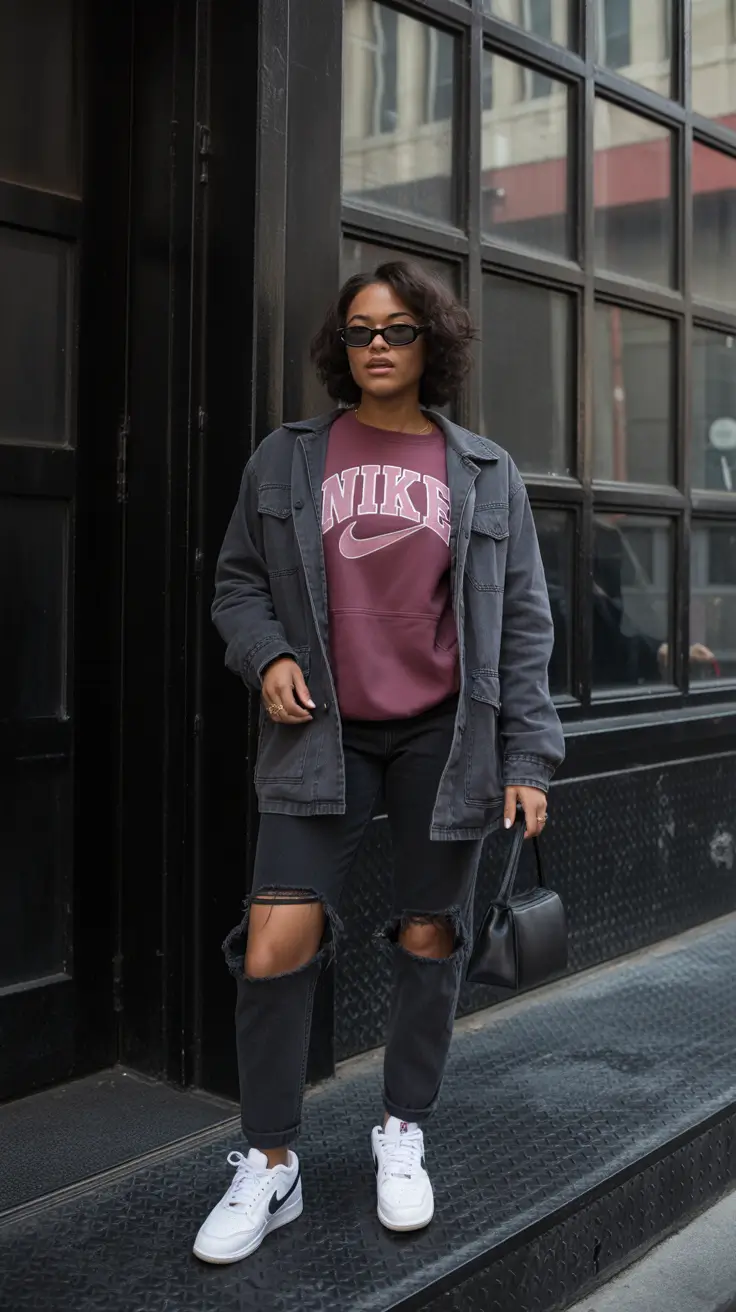 gorgeous spring outfits black women 2026 Washed Street Layers With A Cool Spring Edge