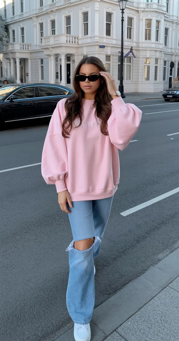 gorgeous winter to spring outfits 2026 Soft Pink Street Style with a Playful Twist