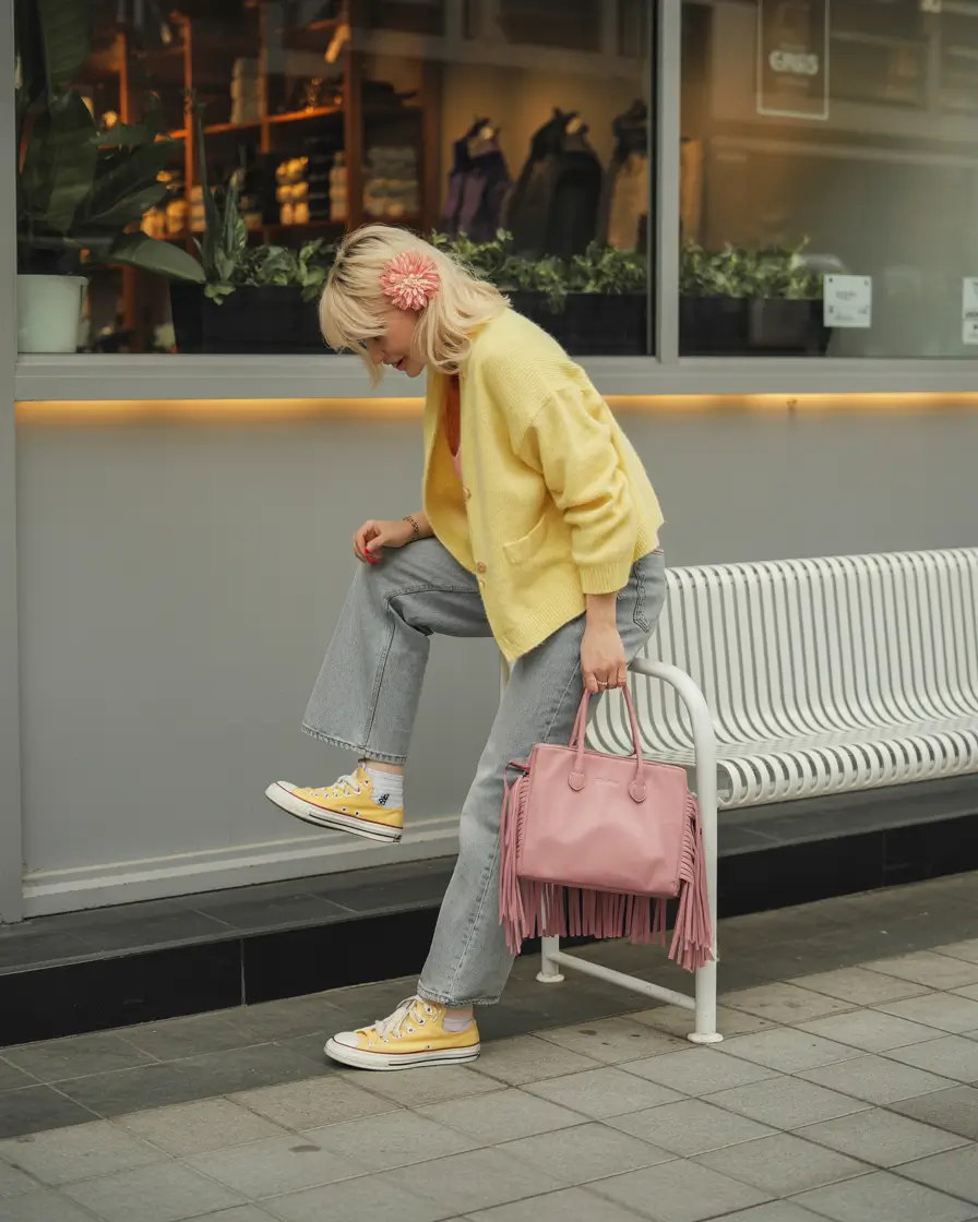 gorgeous winter to spring outfits 2026 Playful Color Layers With Soft Transitional Warmth