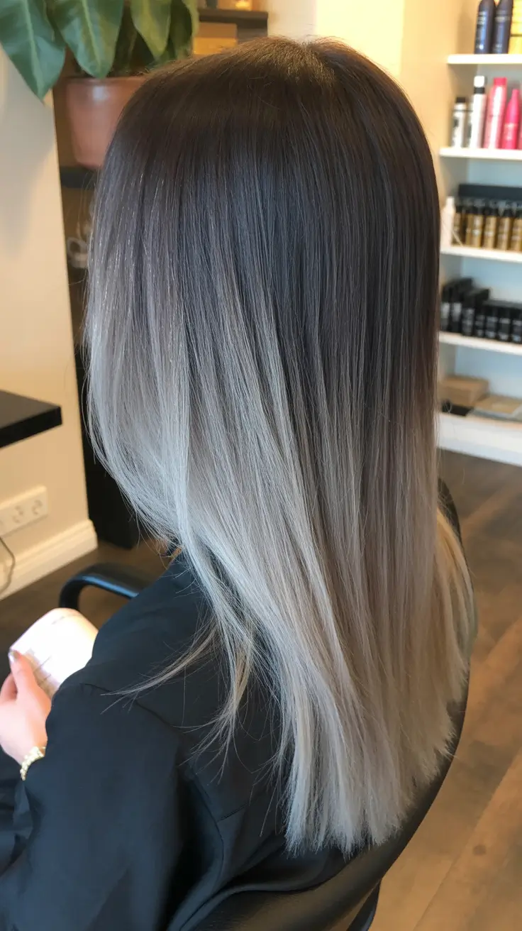 february hair color ideas 2026 Shadow Melt Silver Blonde Flow