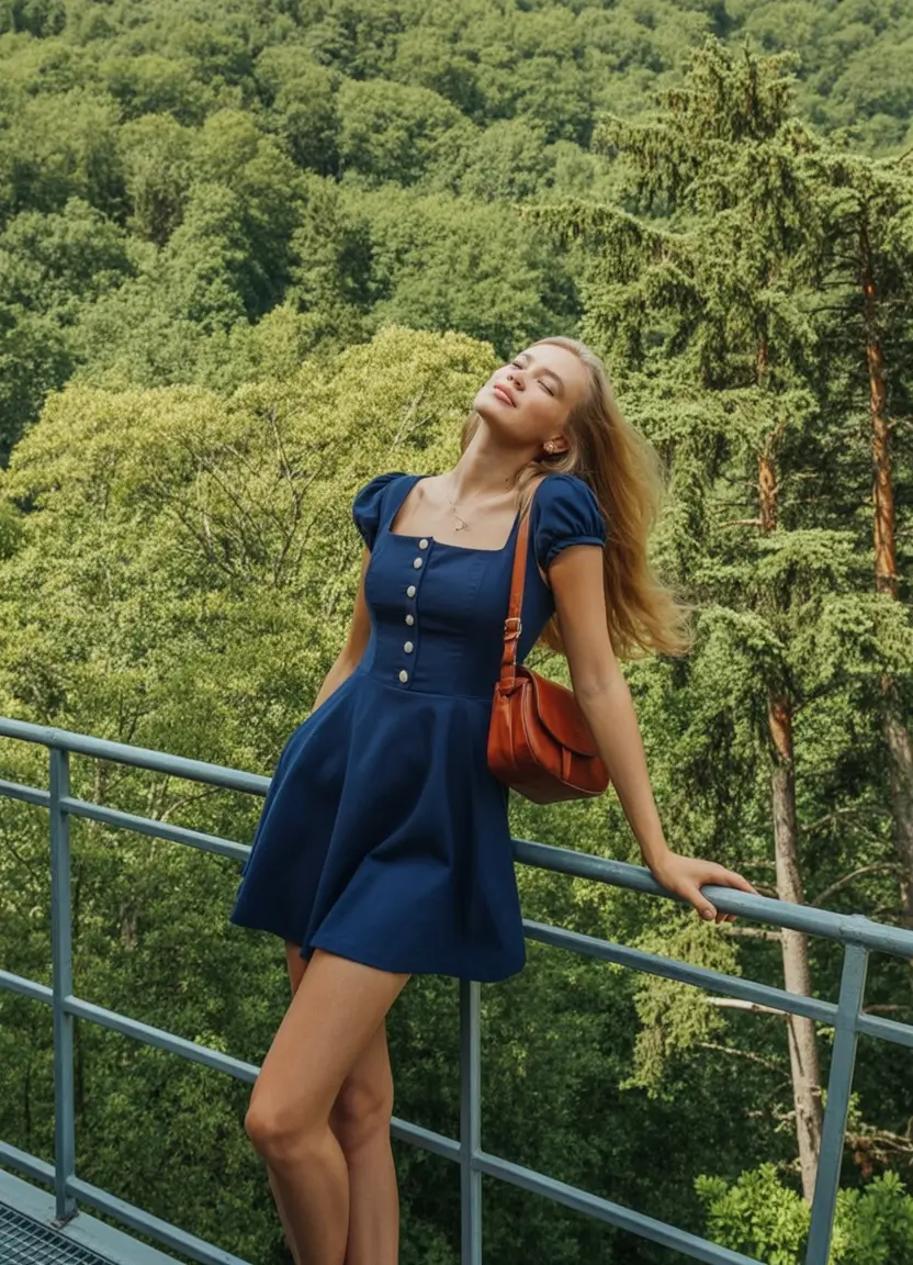 minimalist spring dress outfits 2026 Navy spring charm with timeless minimalism