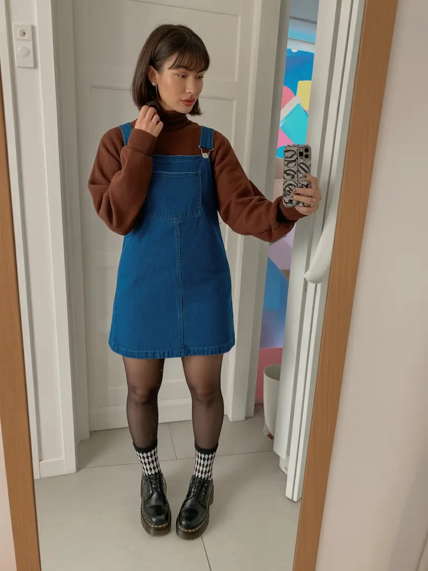 minimalist spring dress outfits 2026 Denim minimalism with a retro modern twist