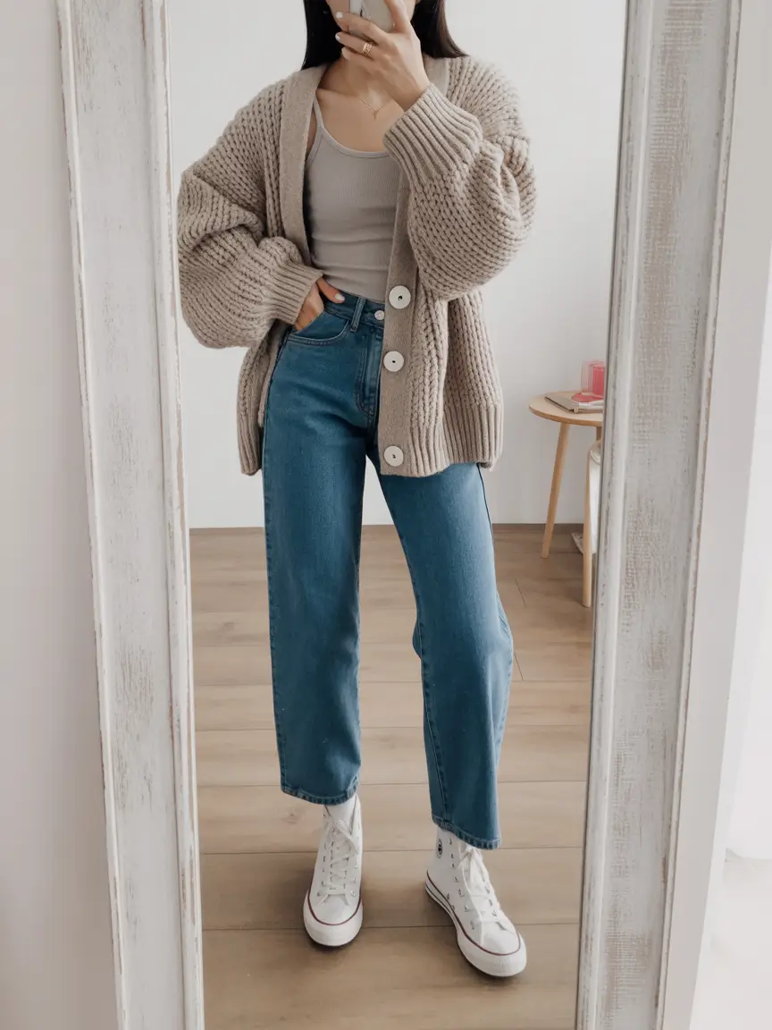 modern spring workwear 2026 Cozy textures with clean spring denim
