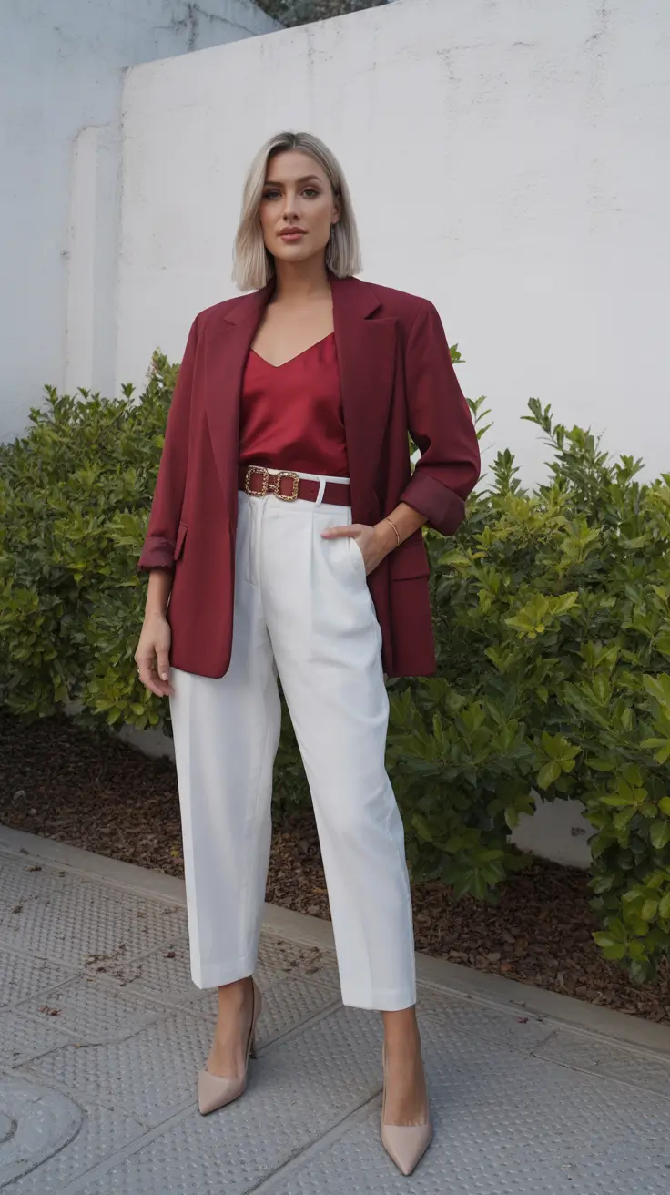 modern spring workwear 2026 Rich tones with crisp contrast for spring days