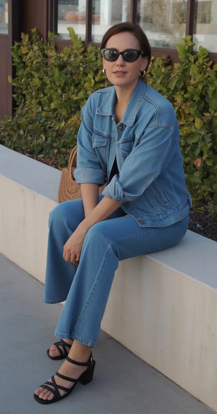 must-have modest spring outfits 2026 Denim on Denim with Spring Textures