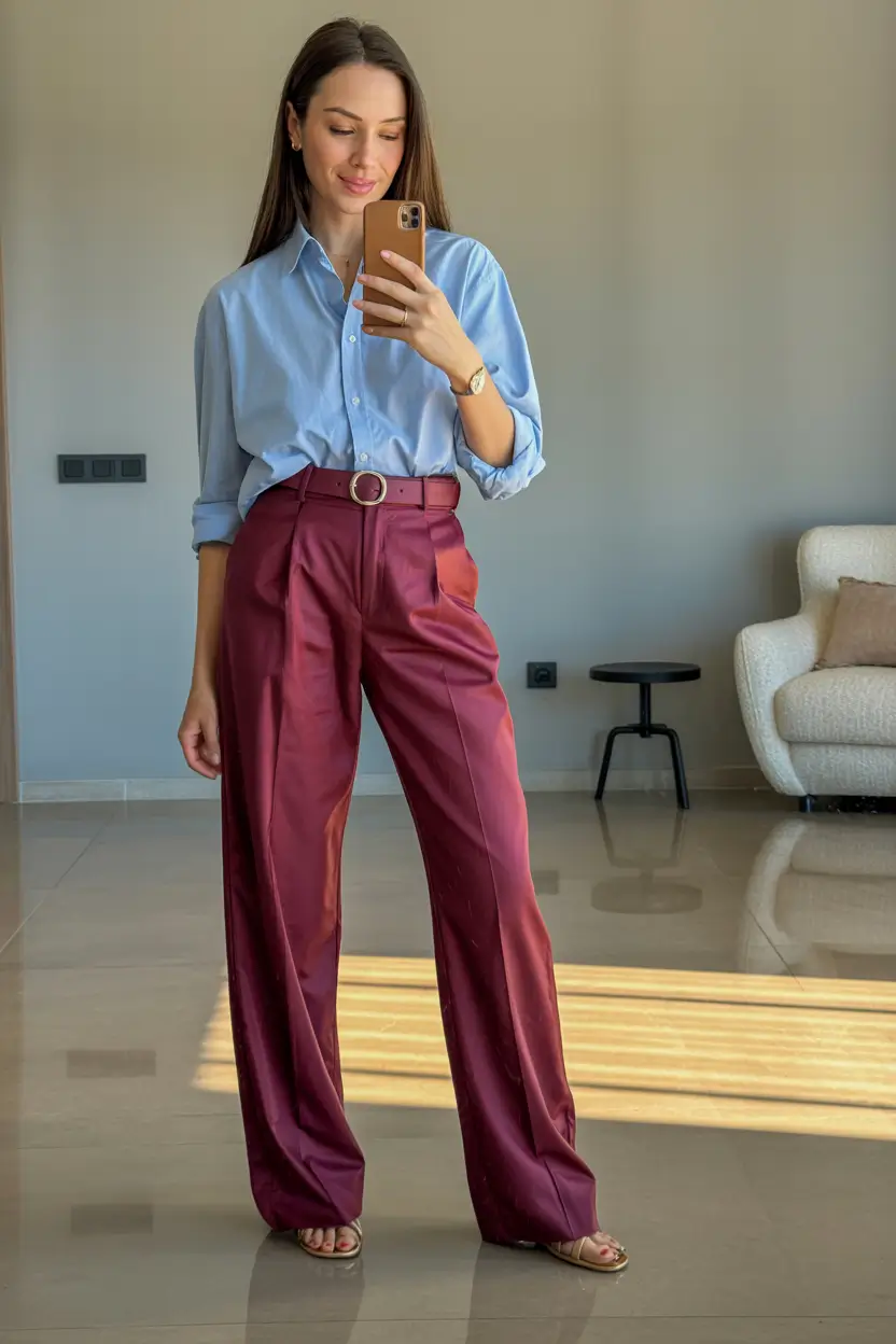 spring formal outfits 2026 Soft Power With Burgundy Tailoring