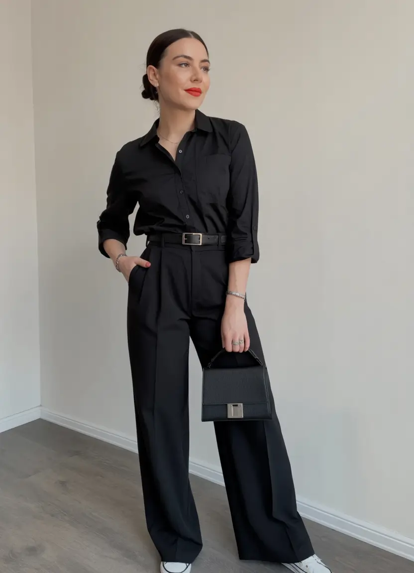 spring formal outfits 2026 Monochrome Black for Clean Modern Elegance