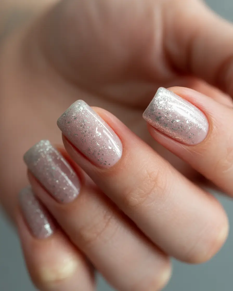 february nails ideas designs Soft Winter Glass Sparkle