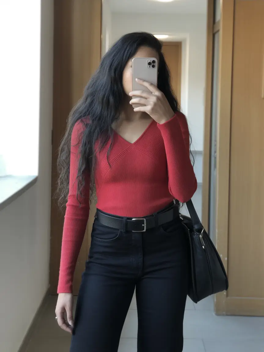 natural spring wardrobe inspiration 2026 Bold Knits With Clean Black Denim