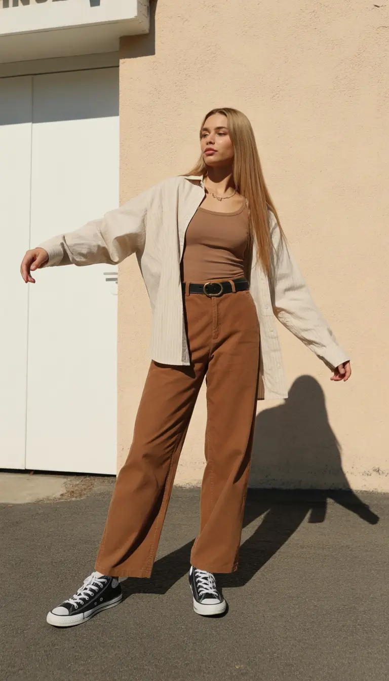 natural spring wardrobe inspiration 2026 Warm Earth Tones With Casual Structure