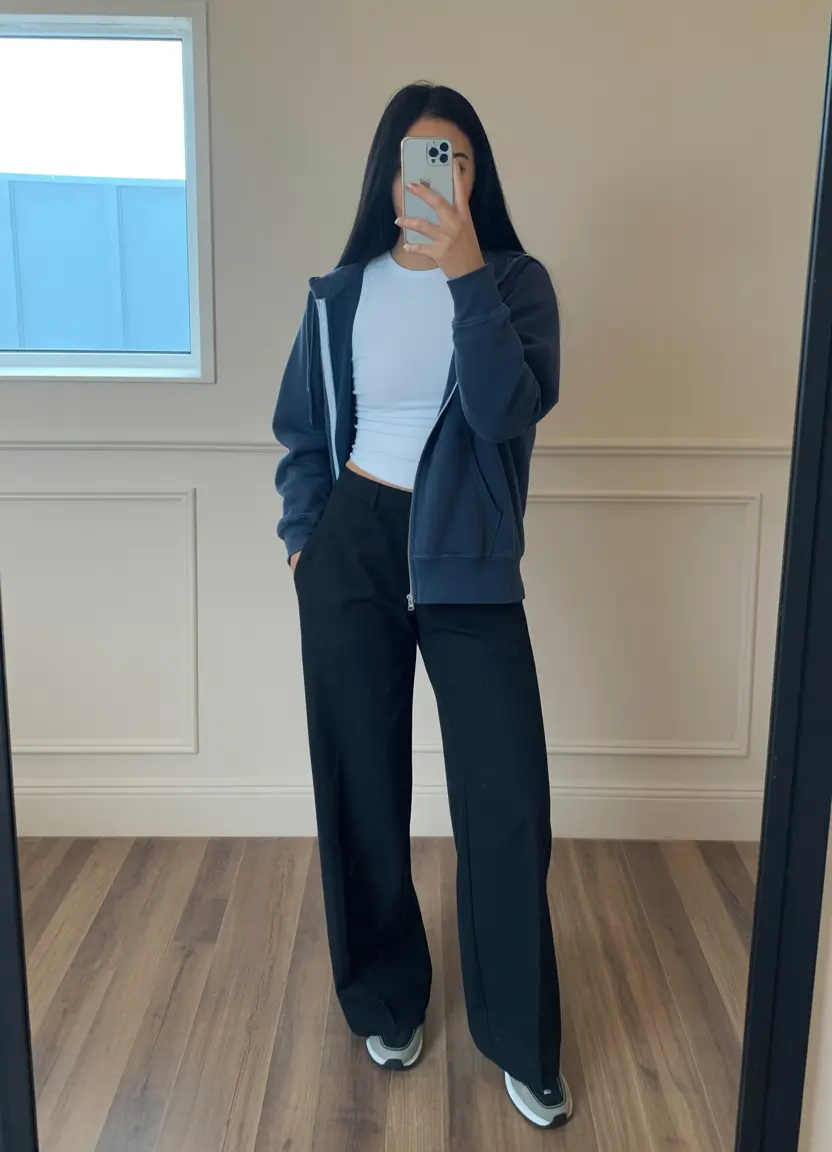 natural spring wardrobe inspiration 2026 Sporty Layers With Clean Lines