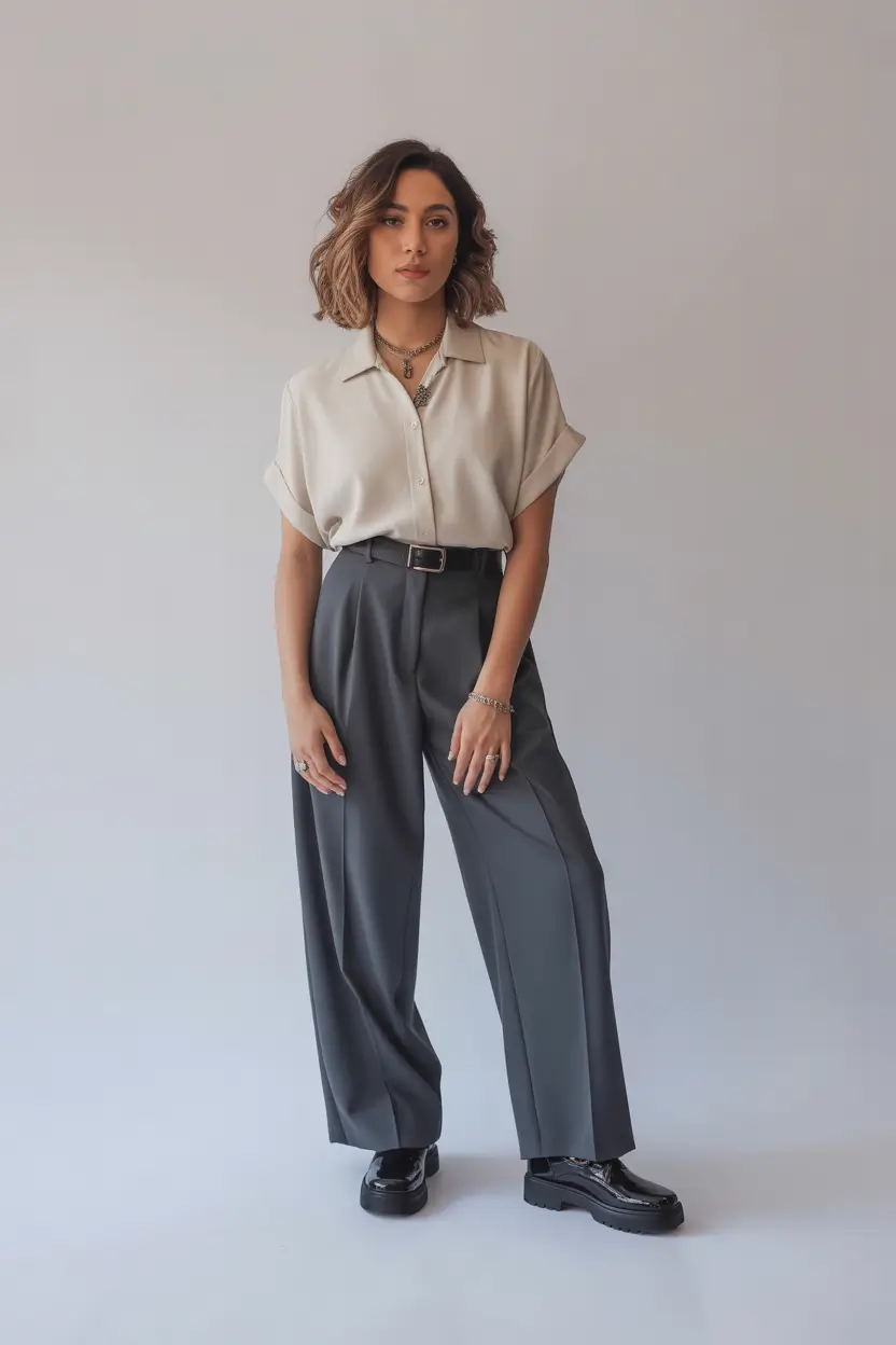 natural spring wardrobe inspiration 2026 Satin Softness With Structured Tailoring
