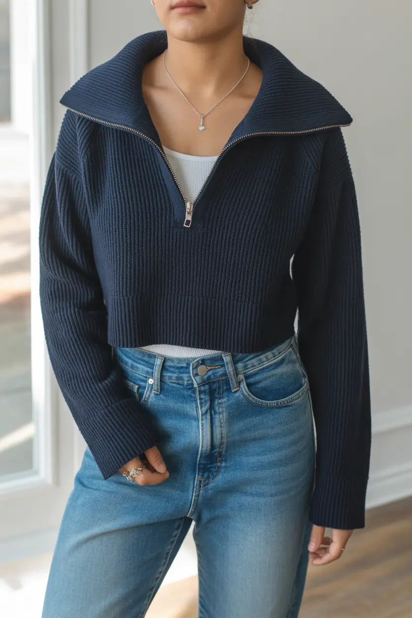 natural spring wardrobe inspiration 2026 Cropped Collars And Denim For Transitional Days