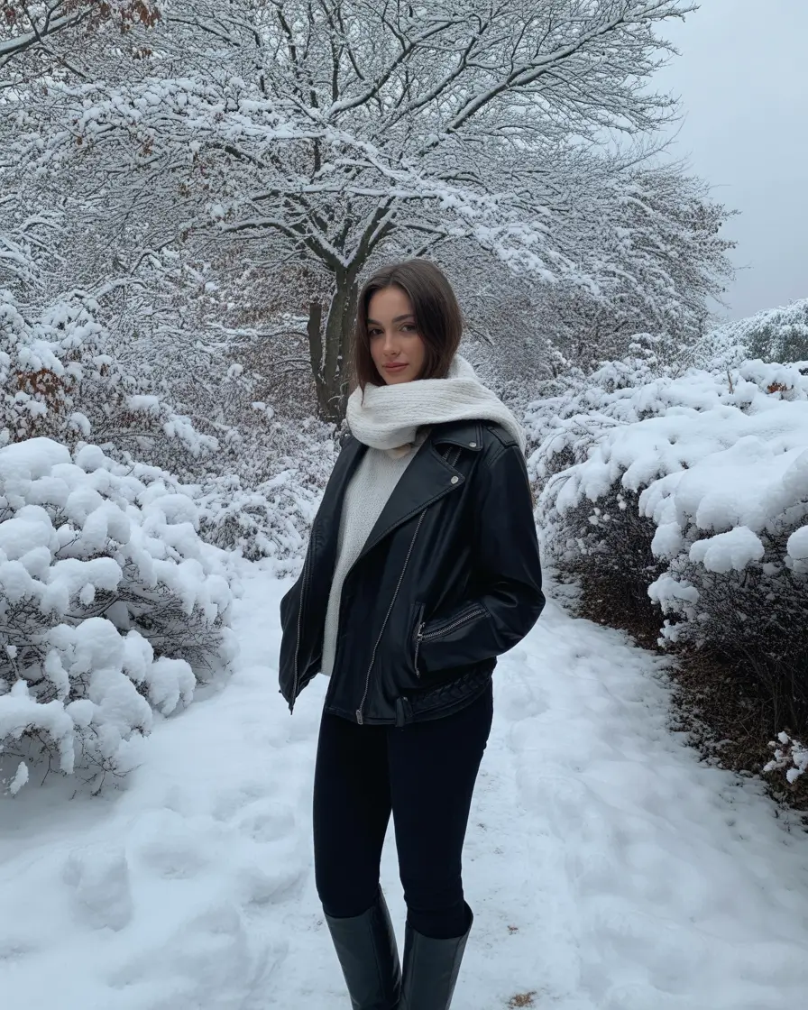 february-outfits-ideas Cozy Noir with Winter Edge