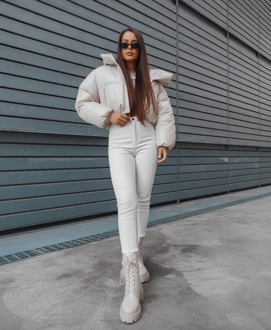 outfits-ideas-in-february Monochrome Winter Power Look