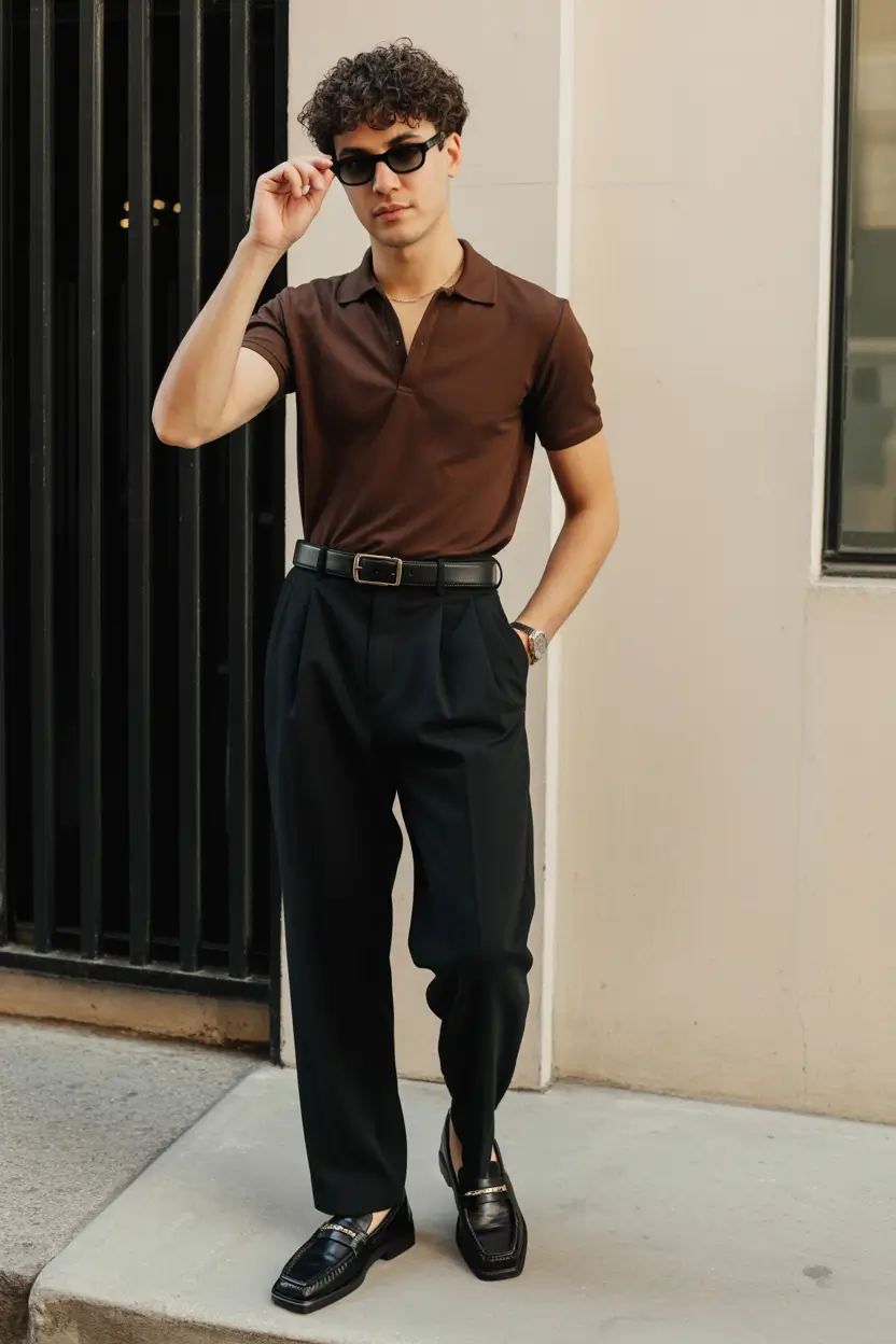 smart spring outfits for men 2026 Modern Chocolate Polished With Black Tailoring