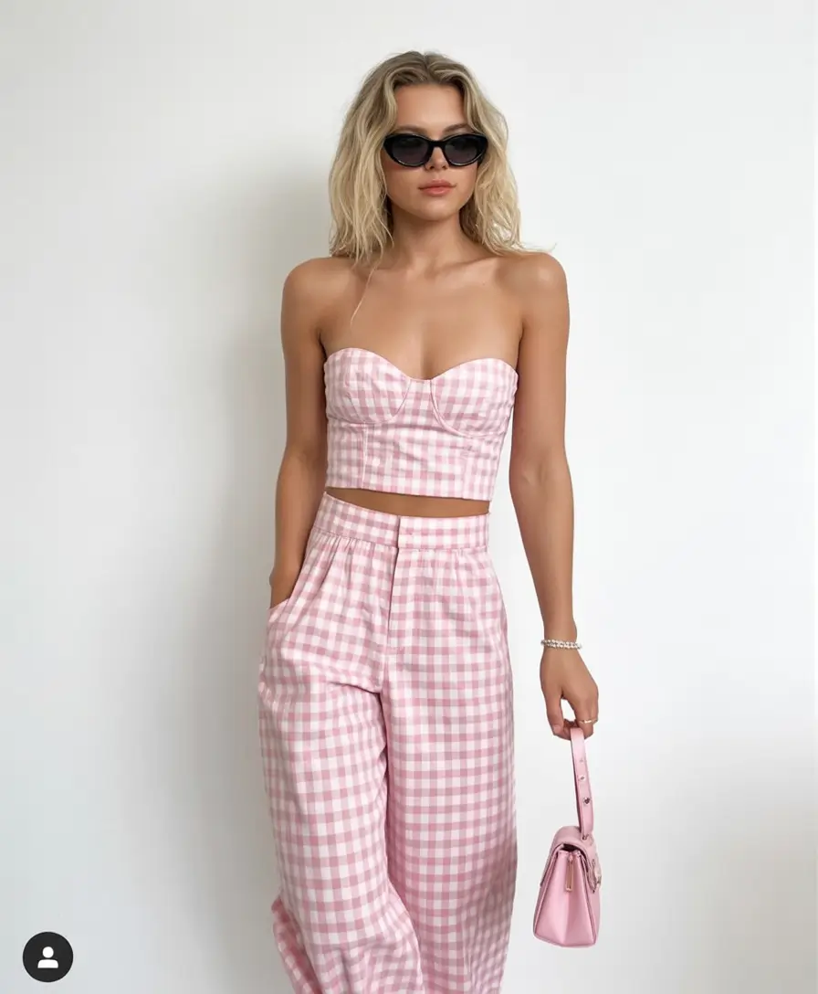 stunning spring break outfit 2026 Pink Gingham With A Playful Retro Spirit