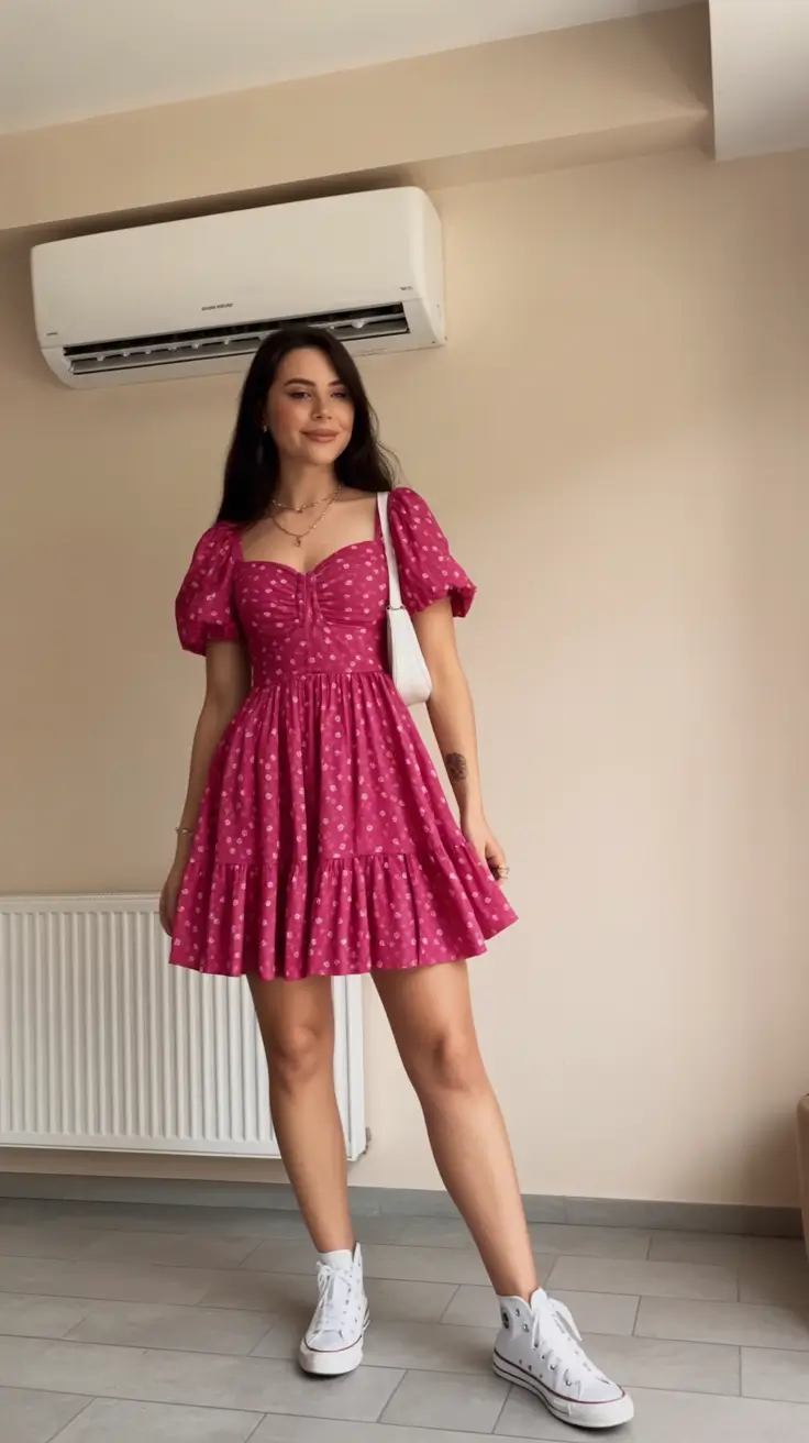 stunning spring break outfit 2026 Playful Pink Dress With A Fresh Spring Spirit