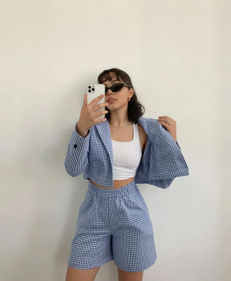 stunning spring break outfit 2026 Playful Gingham Set For A Fresh 2026 Spring Mood