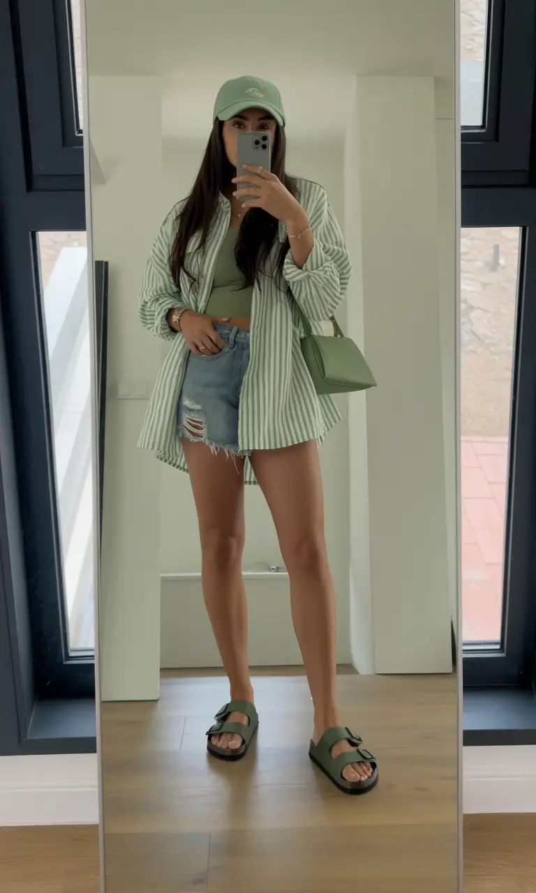 stylish spring outfits for sunday 2026 Mint Green Layers for a Fresh and Playful Sunday