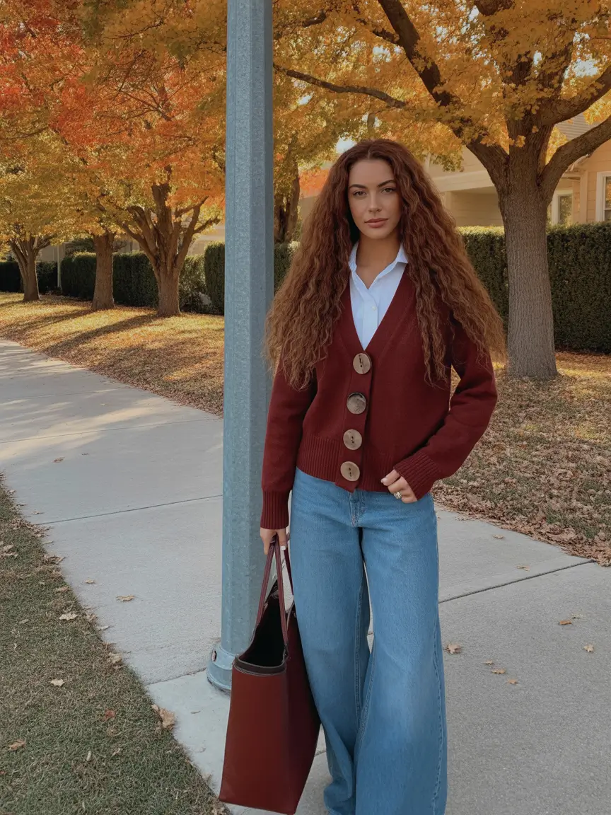 trendy chic spring outfits 2026 Warm Earth Tones with Soft Denim Movement