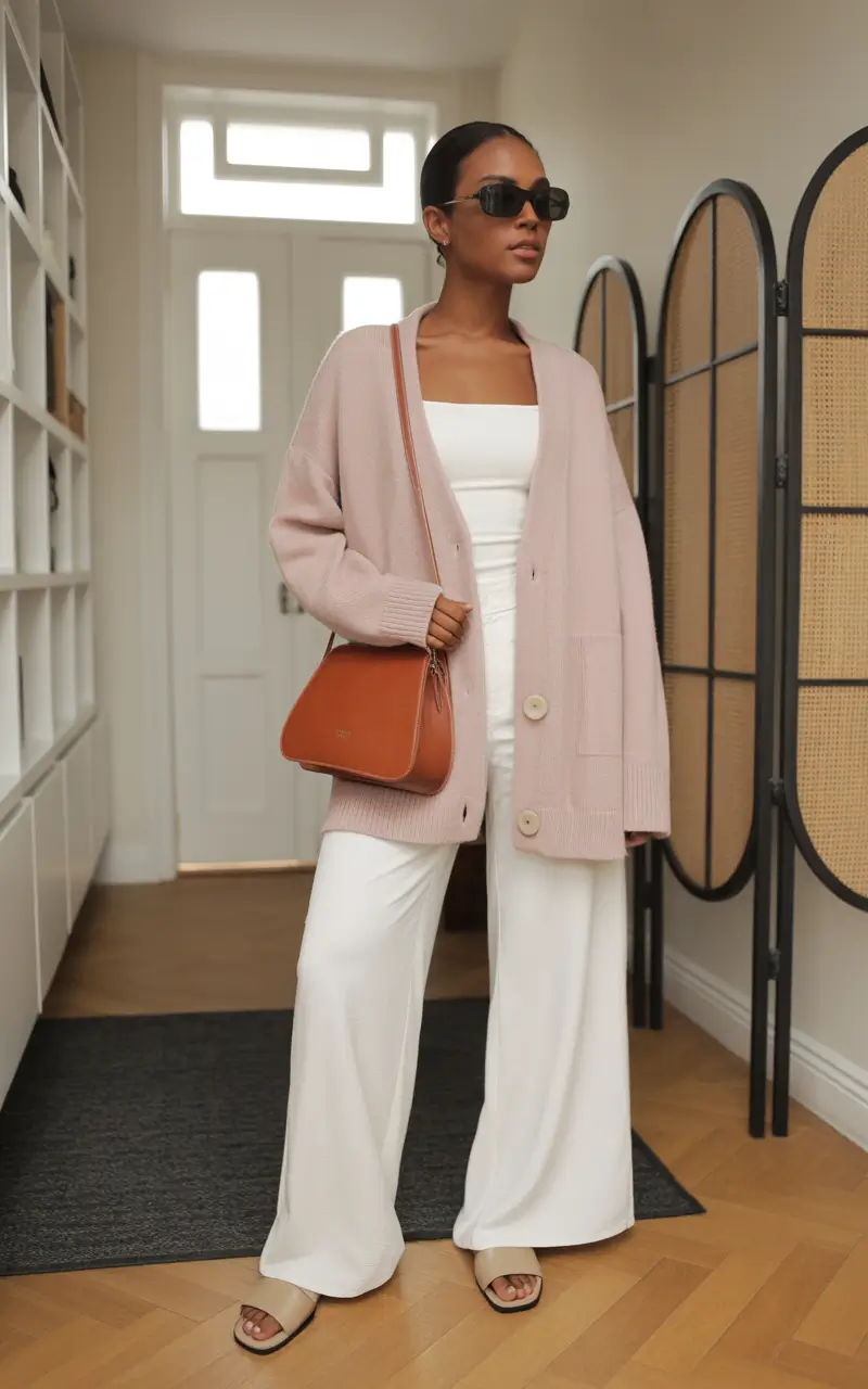trendy chic spring outfits 2026 Blush Neutrals with Soft Monochrome Ease