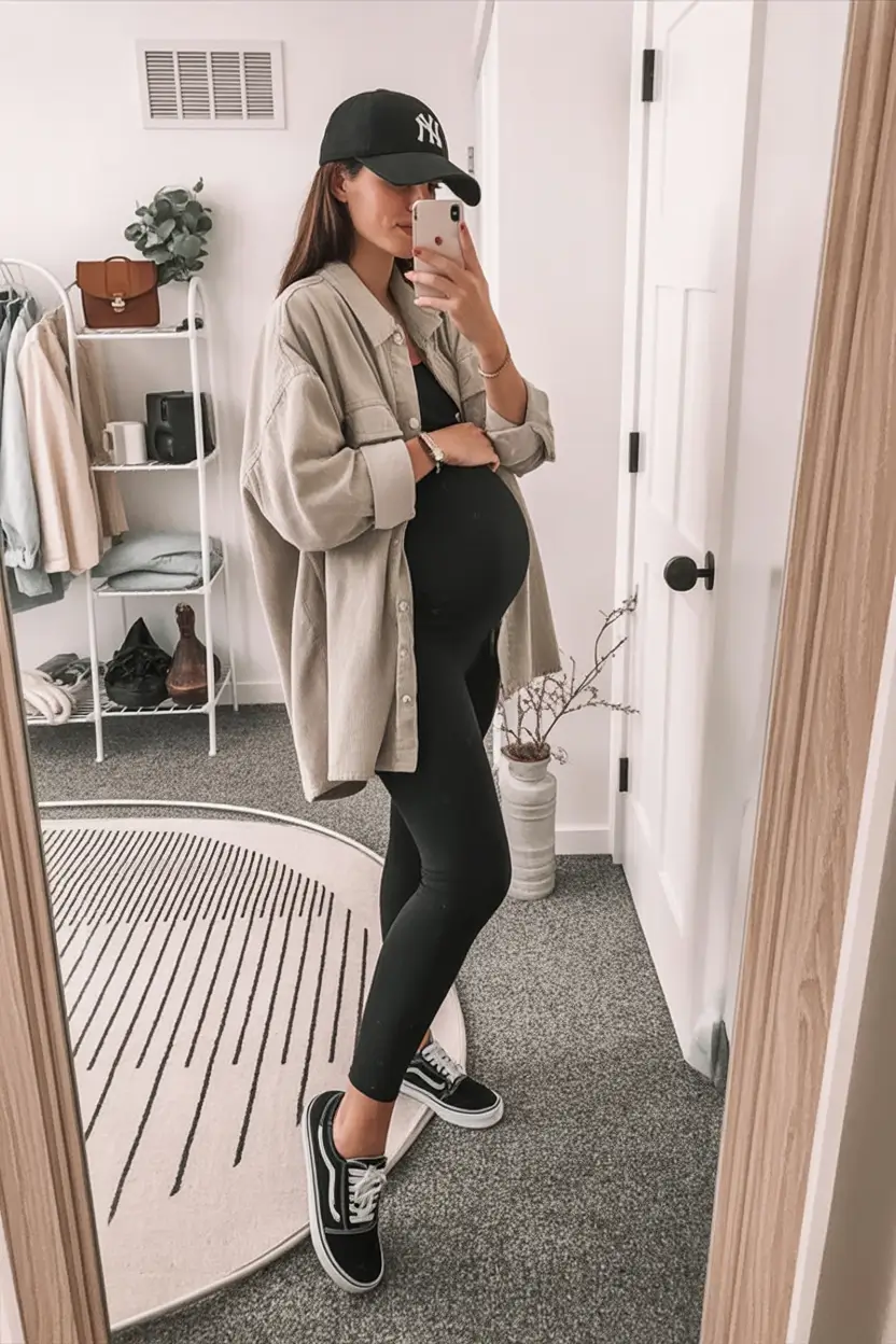 vibrant spring outfit for pregnant women 2026 Effortlessly Sporty Energy for Everyday Spring