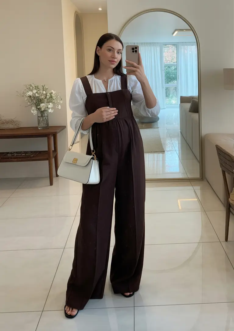 vibrant spring outfit for pregnant women 2026 Refined Spring Elegance with Warm Tones