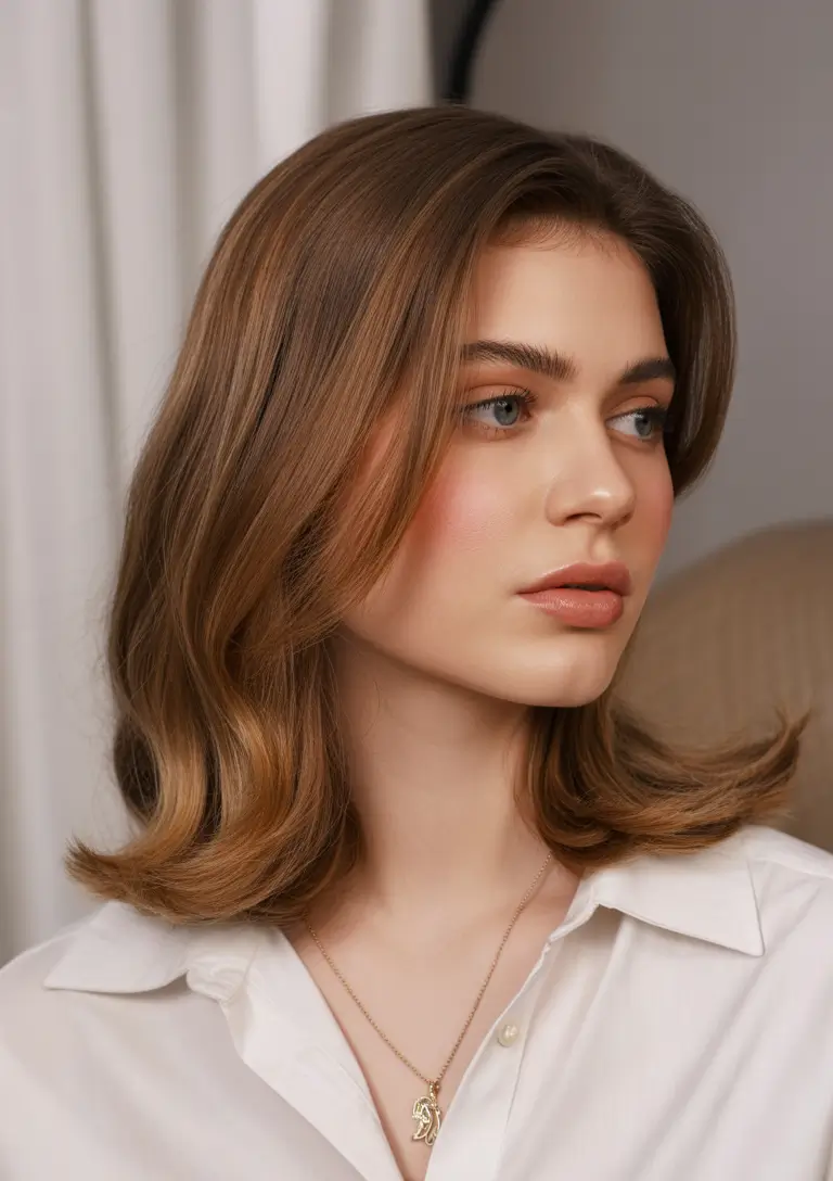 amazing spring haircuts for chubby faces 2026 Polished Mid Length Waves With a Clean Spring Frame