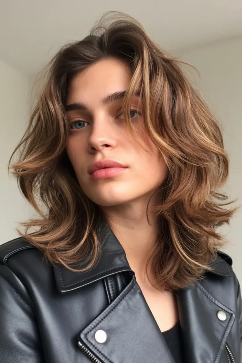 amazing spring haircuts for chubby faces 2026 Layered Mid Length Blowout With Soft Volume