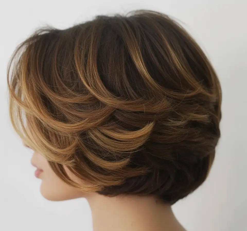 amazing spring haircuts for chubby faces 2026 Stacked Highlighted Bob With Dimensional Spring Layers