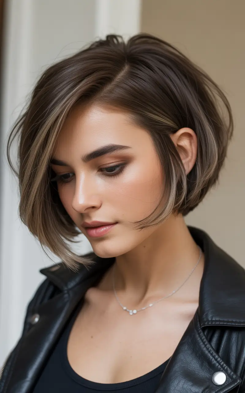 amazing spring short hairstyles 2026 Layered Ash Brown Bob With Soft Movement
